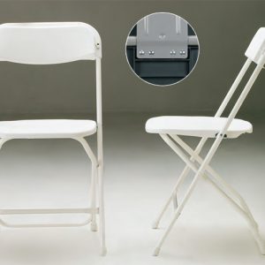 White Folding Stacking Chairs 6pcs